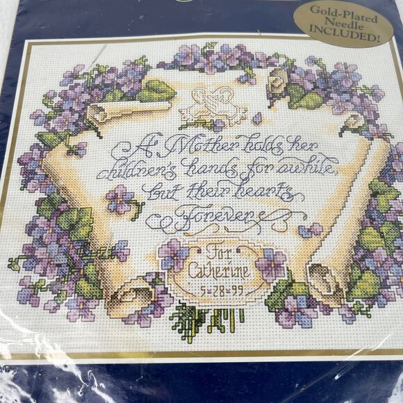 Bucilla Vintage Counted Cross Stitch Kit Mother's Heart New Flaw - Picture 3 of 9